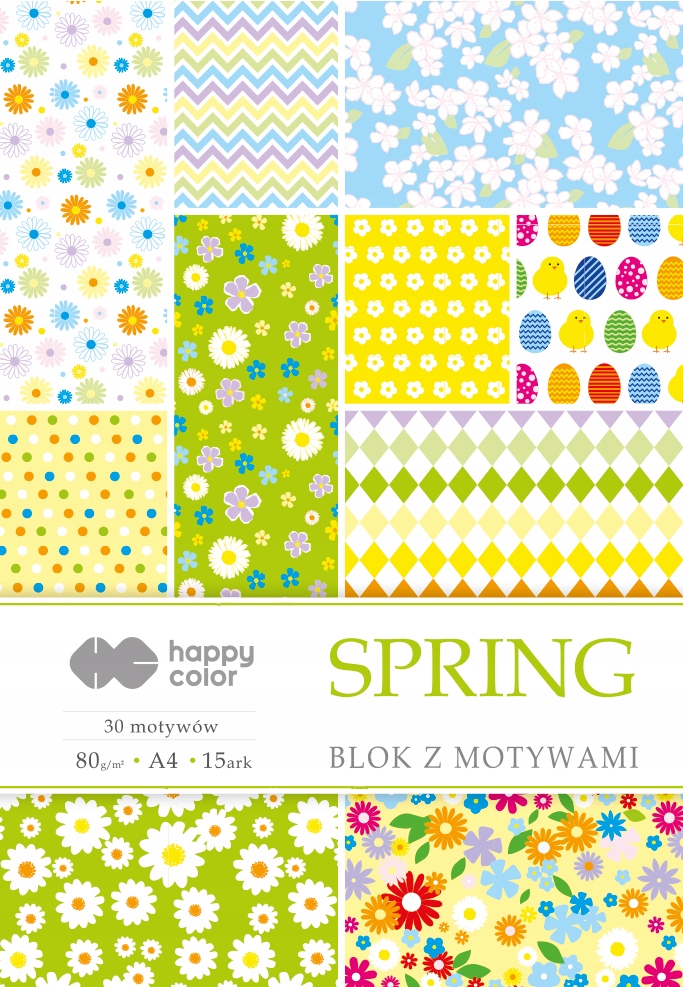 

Blok Happy Color A4 80g 15 ark z motywami Spring