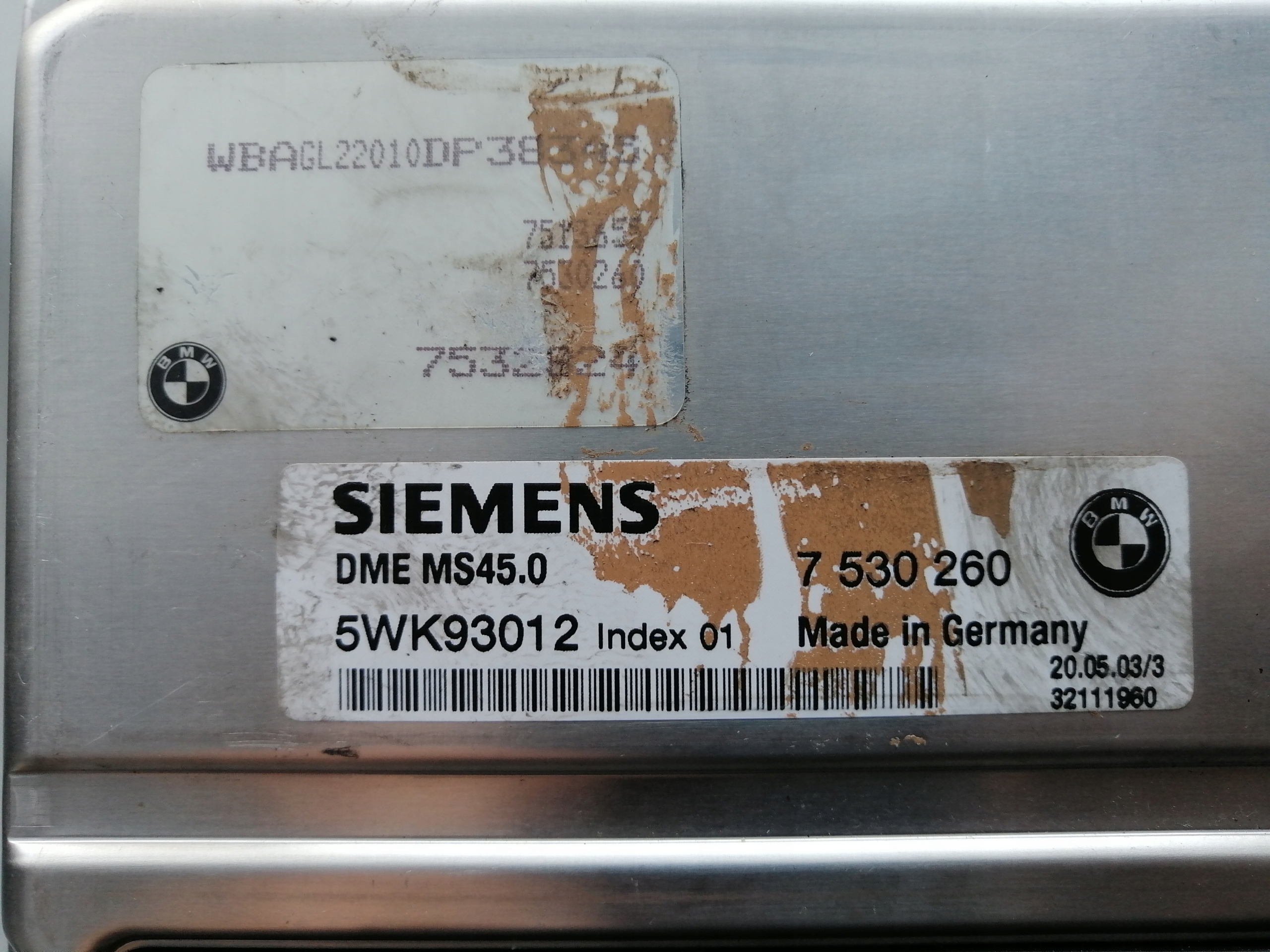 KOMPUTER SILNIKA 7530260 BMW E65 E66 M54 ZESTAW MS45 Numer katalogowy części 7530260