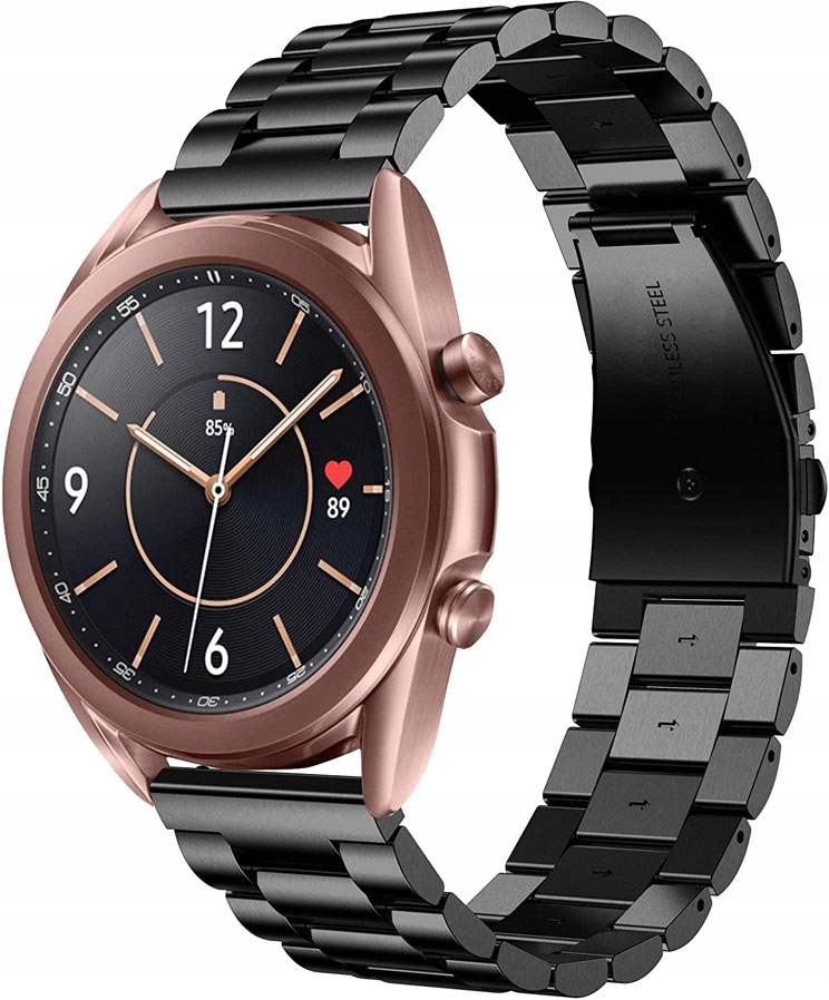 Czarna Stalowa Bransoleta Samsung Galaxy Watch 3 41mm (Tech-Band)