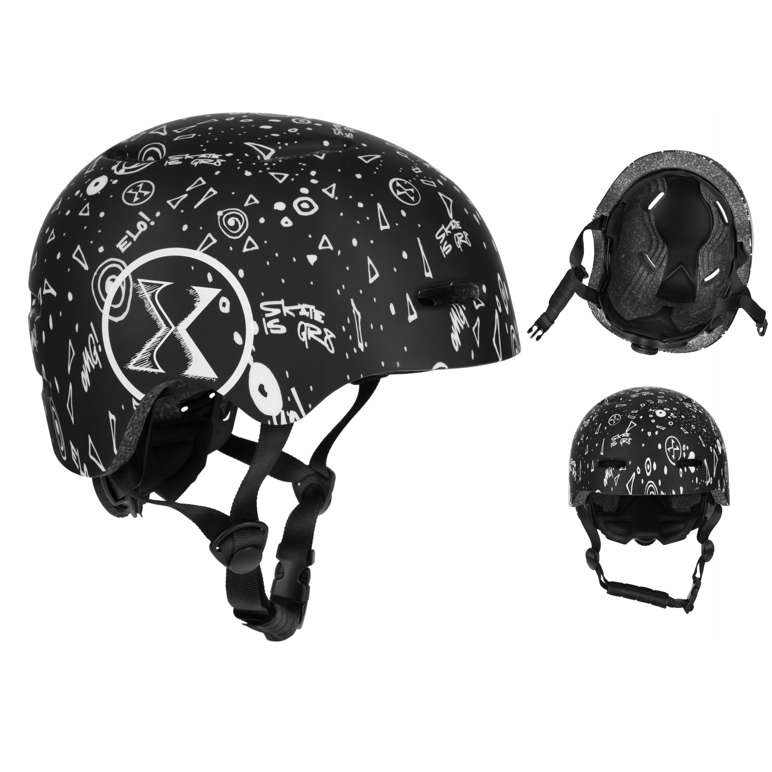 Ochranná přilba Skate Nils Extreme Černá Xs 48-52 cm na kolo, kolečkové brusle