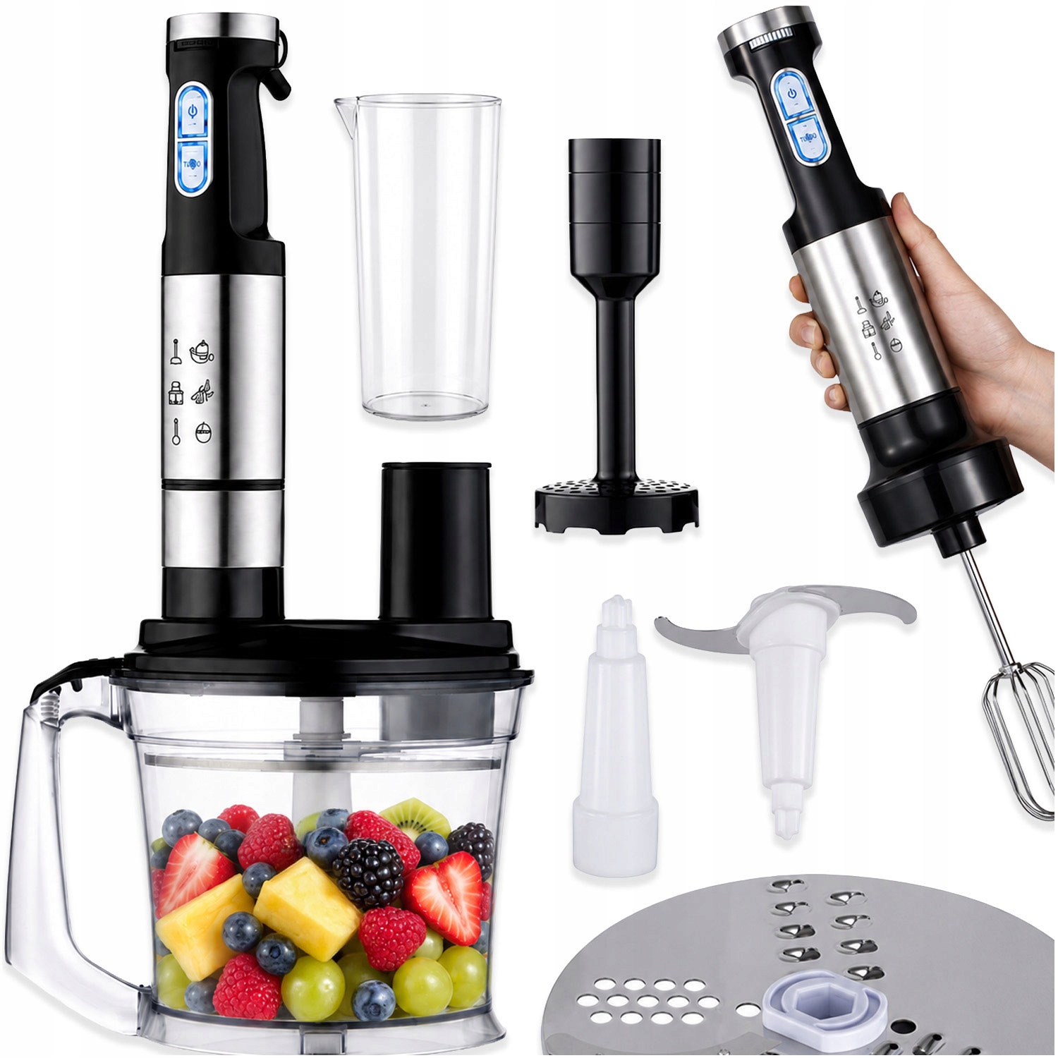 Ruční Multifunkční Mixér Malakaser Sada 5V1 1400W, Výkonný