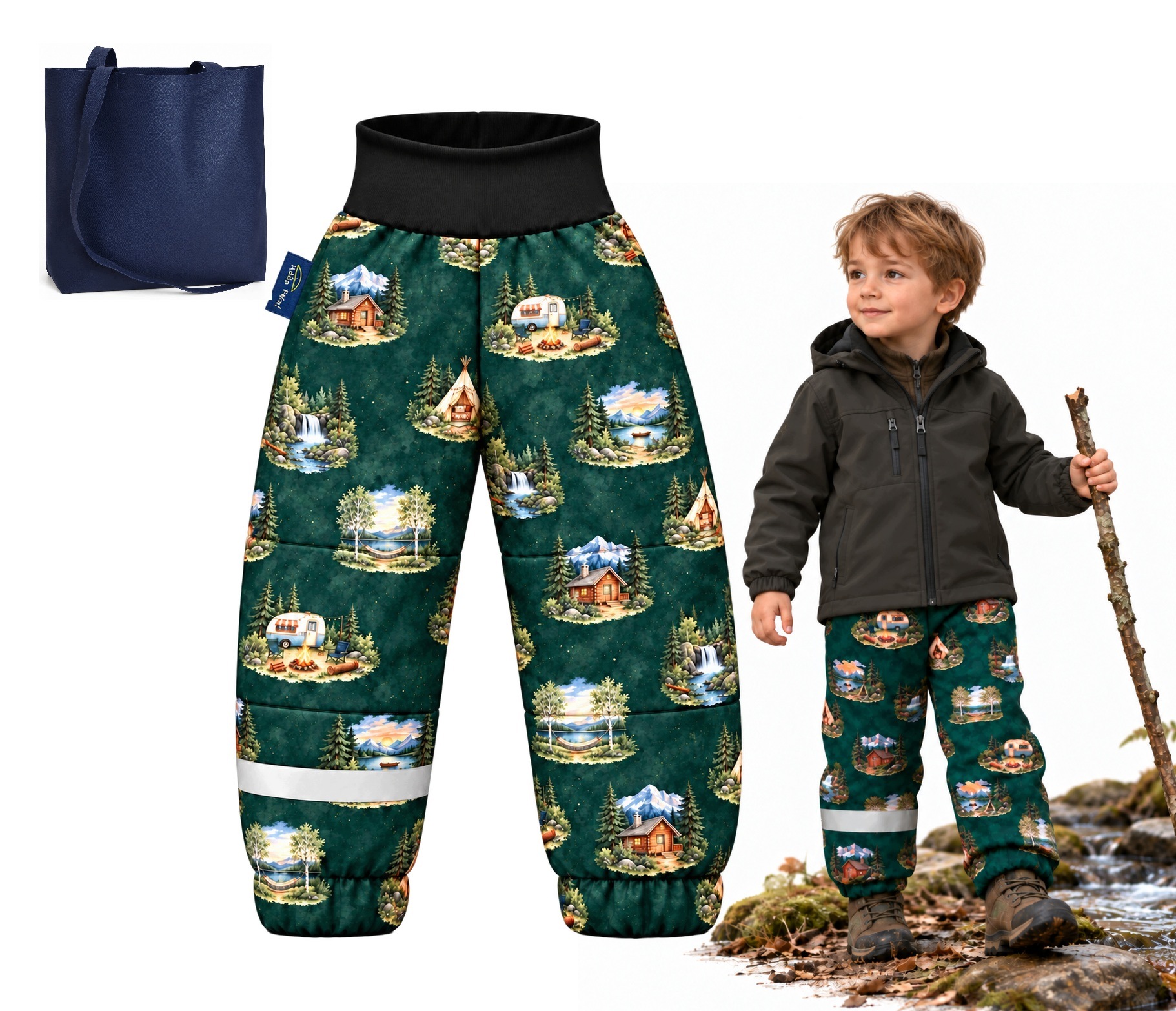 Spodnie dziecięce, spacer, lat, trekking Podwinięcie softshell, góry 116