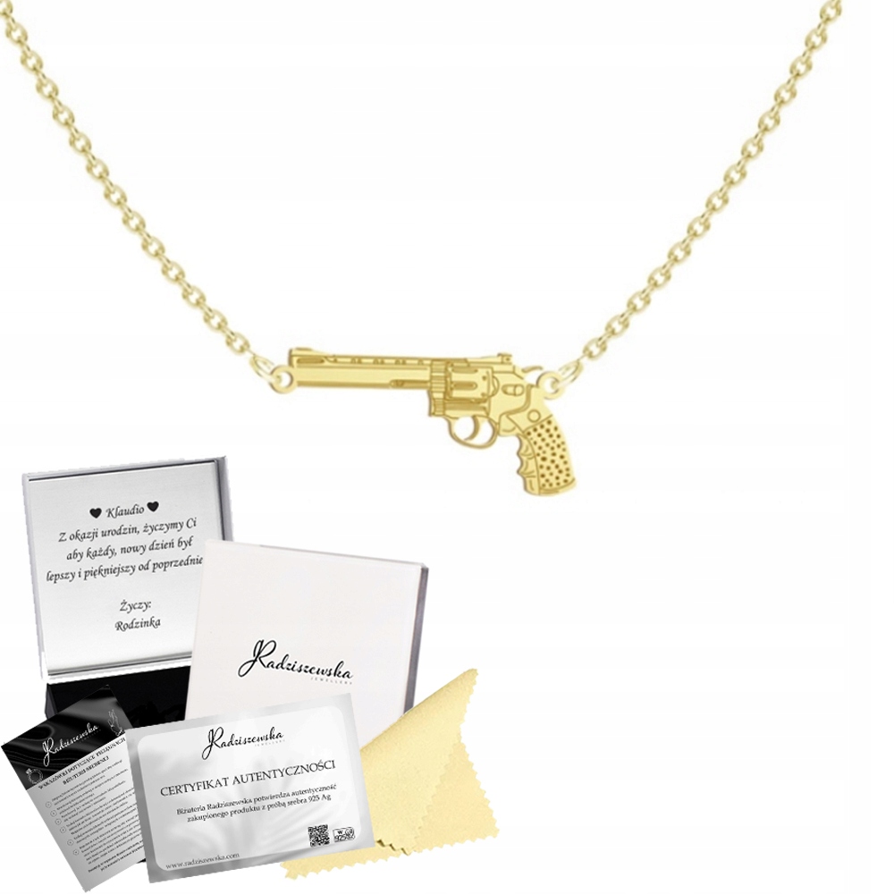 Zlatá Celebrita S Revolverem Stříbro 925 Dárek K Přání Bonus
