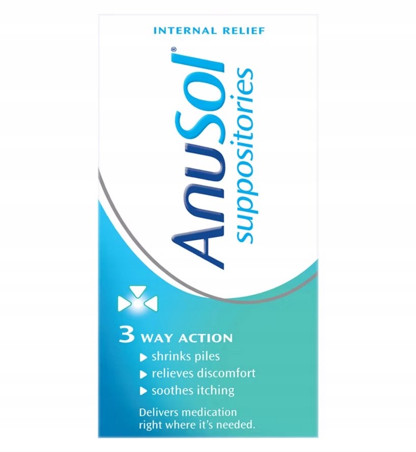 Anusol Suppositories 24 szt czopki na hemoroidy szybka ulga skuteczne