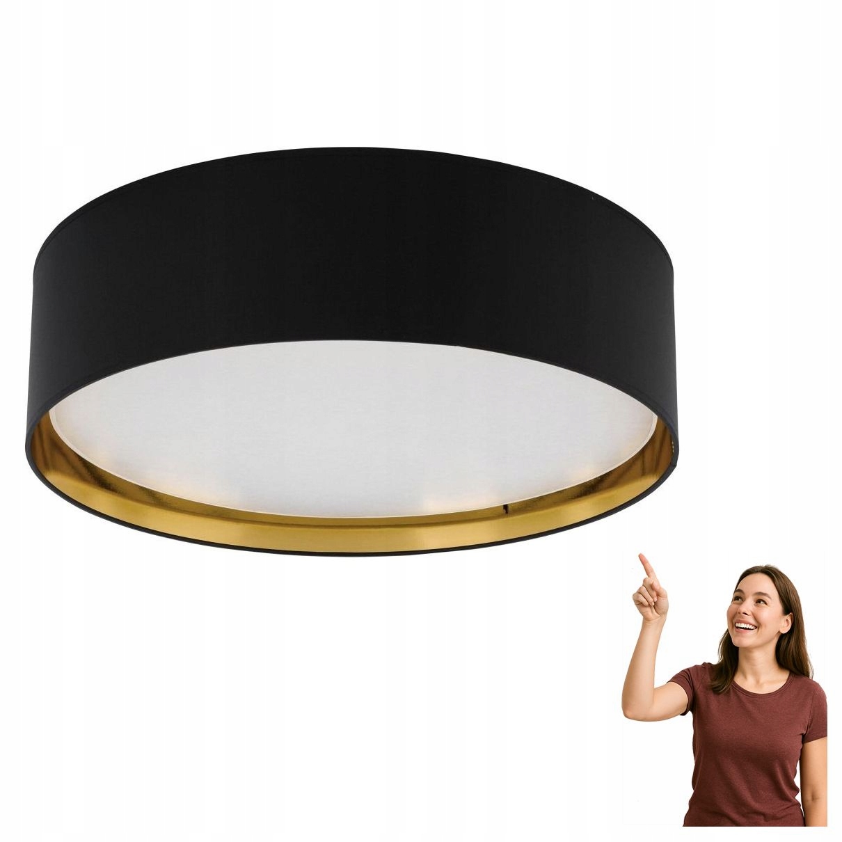 Stropná lampa Bilbao Black/gold 600 3432 Tk Lighting