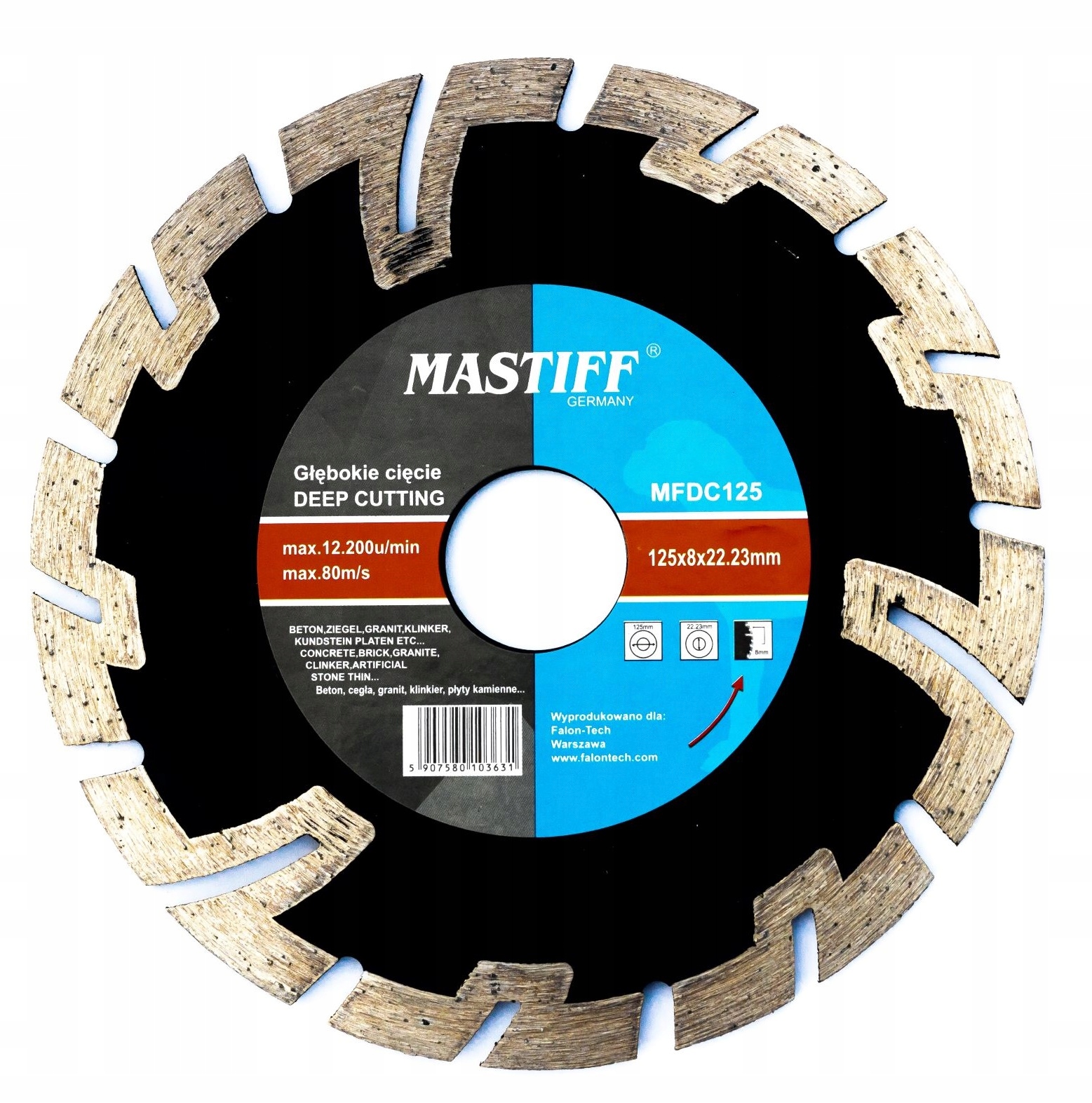 TARCZA DIAMENTOWA 125 x 22,2 GŁĘBOKIE CIĘCIE MF