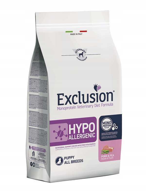 Exkluze pro štěně Hypoalergenní vepřové maso a hrášek 2 kg