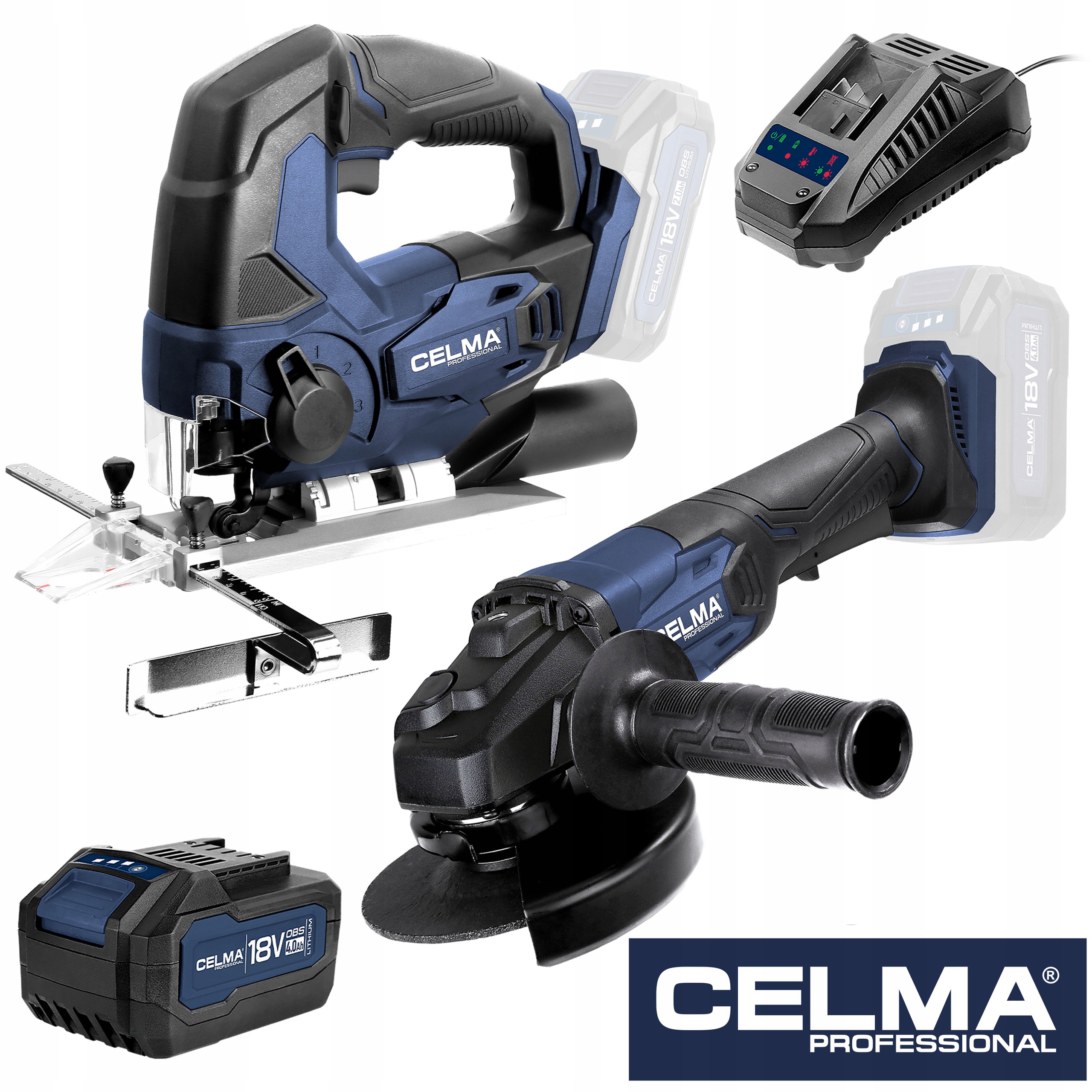 Zestaw Celma Pro Wyrzynarka Szlifierka 1xAku 4Ah Ład. 100% Poleceń!