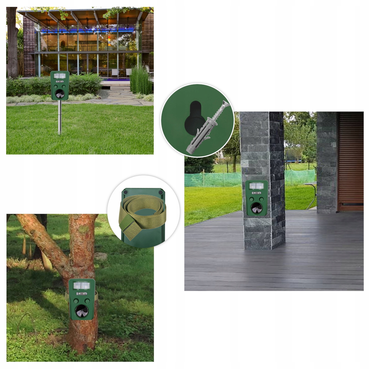 ODSTRASZACZ ZWIERZĄT KOTÓW PSÓW PTAKÓW DZIKÓW 7w1 SOLARNY Z LOKALIZATOREM Zastosowanie przeciwko kotom kunom myszom i szczurom psom ptakom zwierzynie leśnej