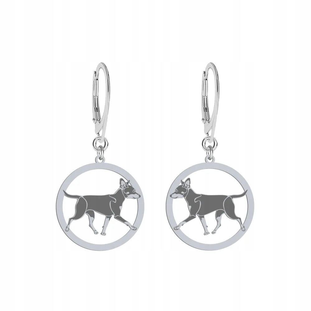 Stříbrné Náušnice se psem Prager Rattler 925 Dárek Žena Gravírování Bonus