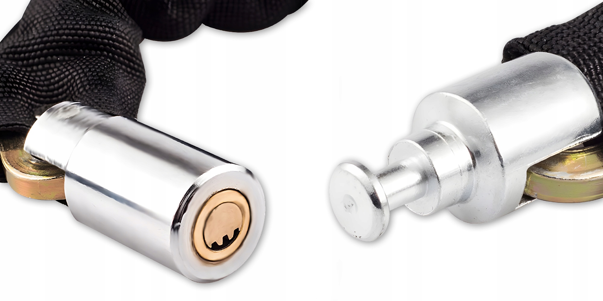 ZAPIĘCIE ROWEROWE ŁAŃCUCH NA KLUCZ do Roweru Hulajnoga Skuter Mocne CZARNE Kod producenta ACTIVE-LED-48271