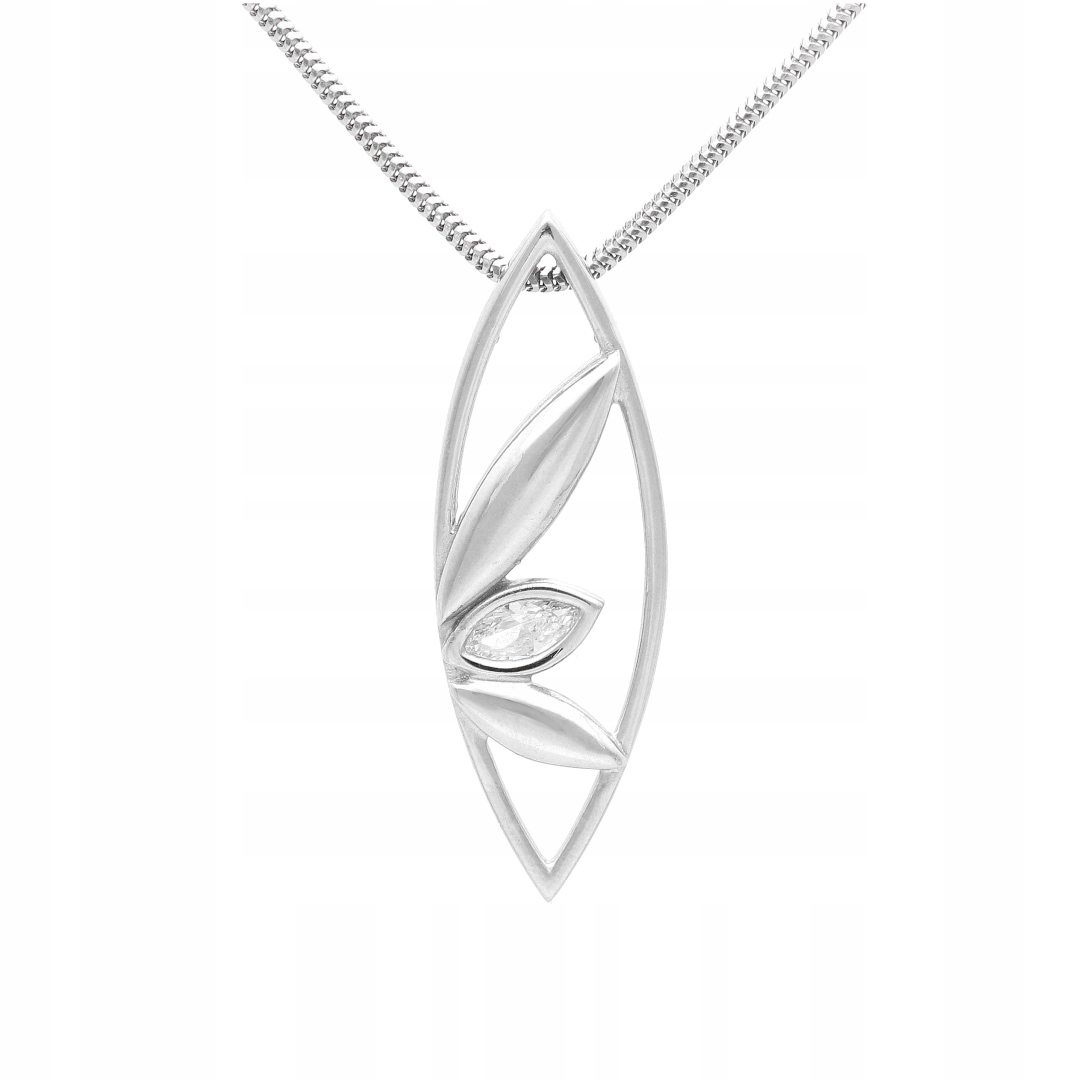 Přívěsek s bílou zirkonovou slzou stříbro