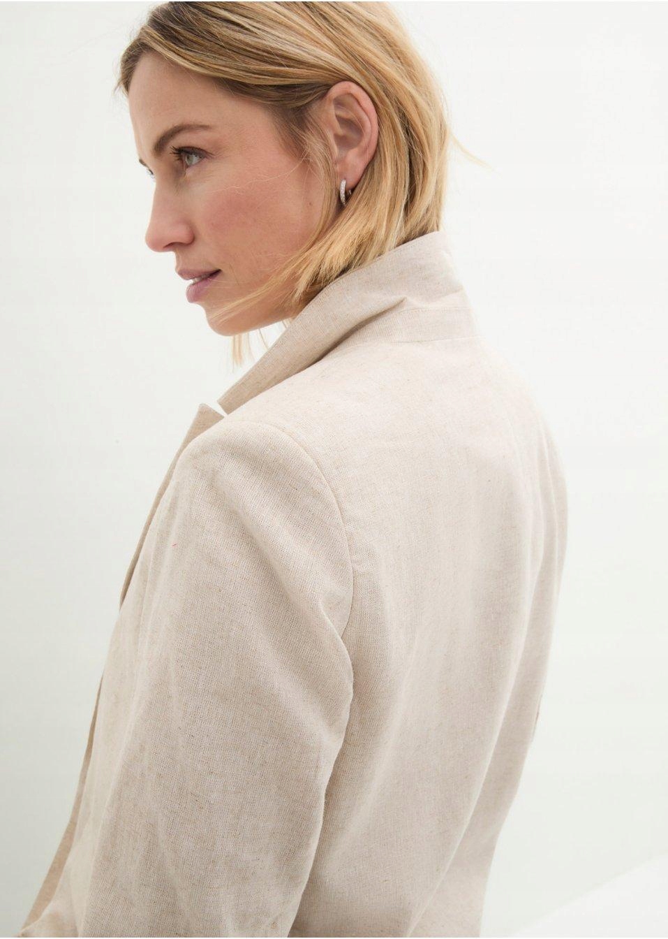 44 Bonprix akt MARYNARKA ELEGANCKA LNIANA Rozmiar 44