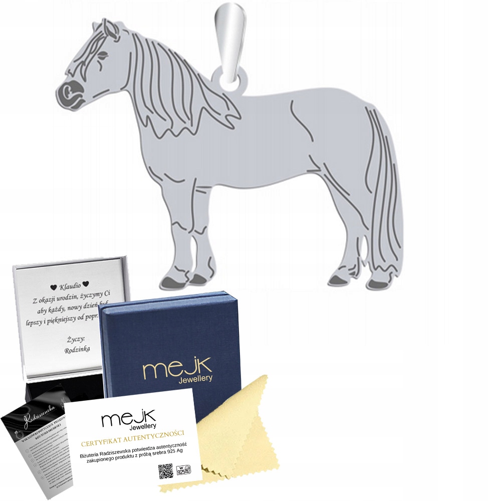 Stříbrný přívěsek s koněm Haflinger 925 Dárek Šperky Žena Gravírování