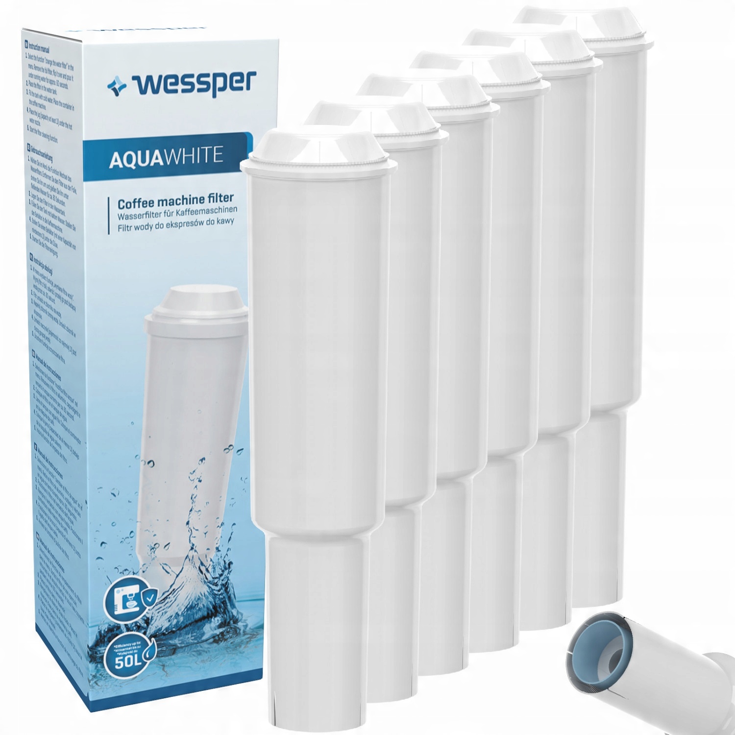 

6x Filtr wody ekspresu Claris Jura White Impressa