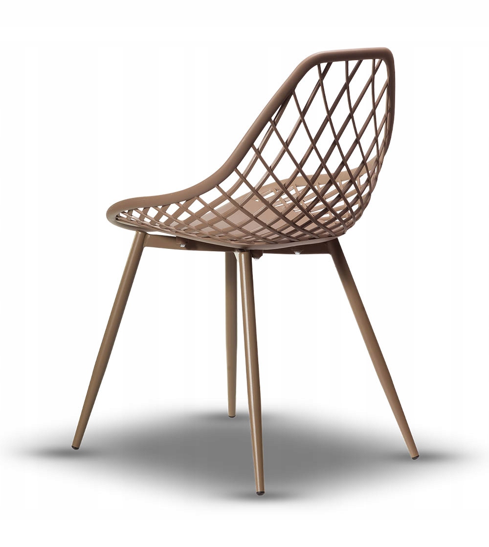 MODNE BEŻOWE AŻUROWE KRZESŁO CHICO JADALNIA SALON Głębokość mebla 55 cm