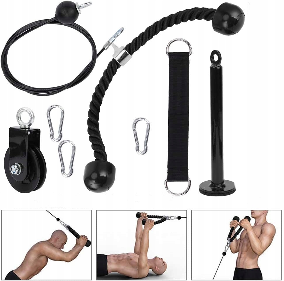 WYCIĄG DO ĆWICZEŃ DOMOWY TRICEPS GÓRNY DOLNY XXL Model DO SUFITU WYCIĄG ĆWICZEŃ DOMOWY ZESTAW LINKA
