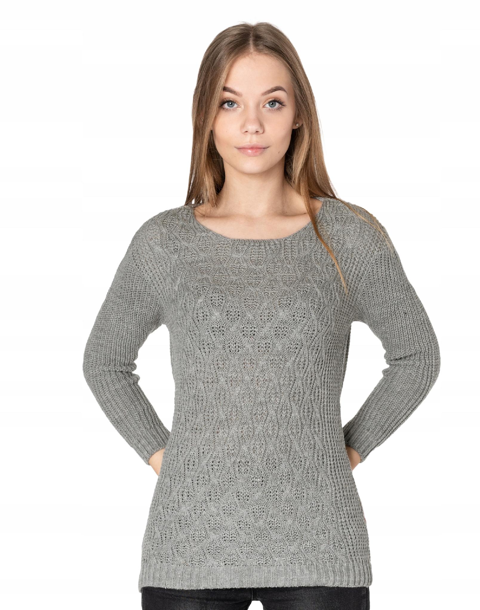 

Lekki Sweterek Damski Sweter SD01-7 popielaty