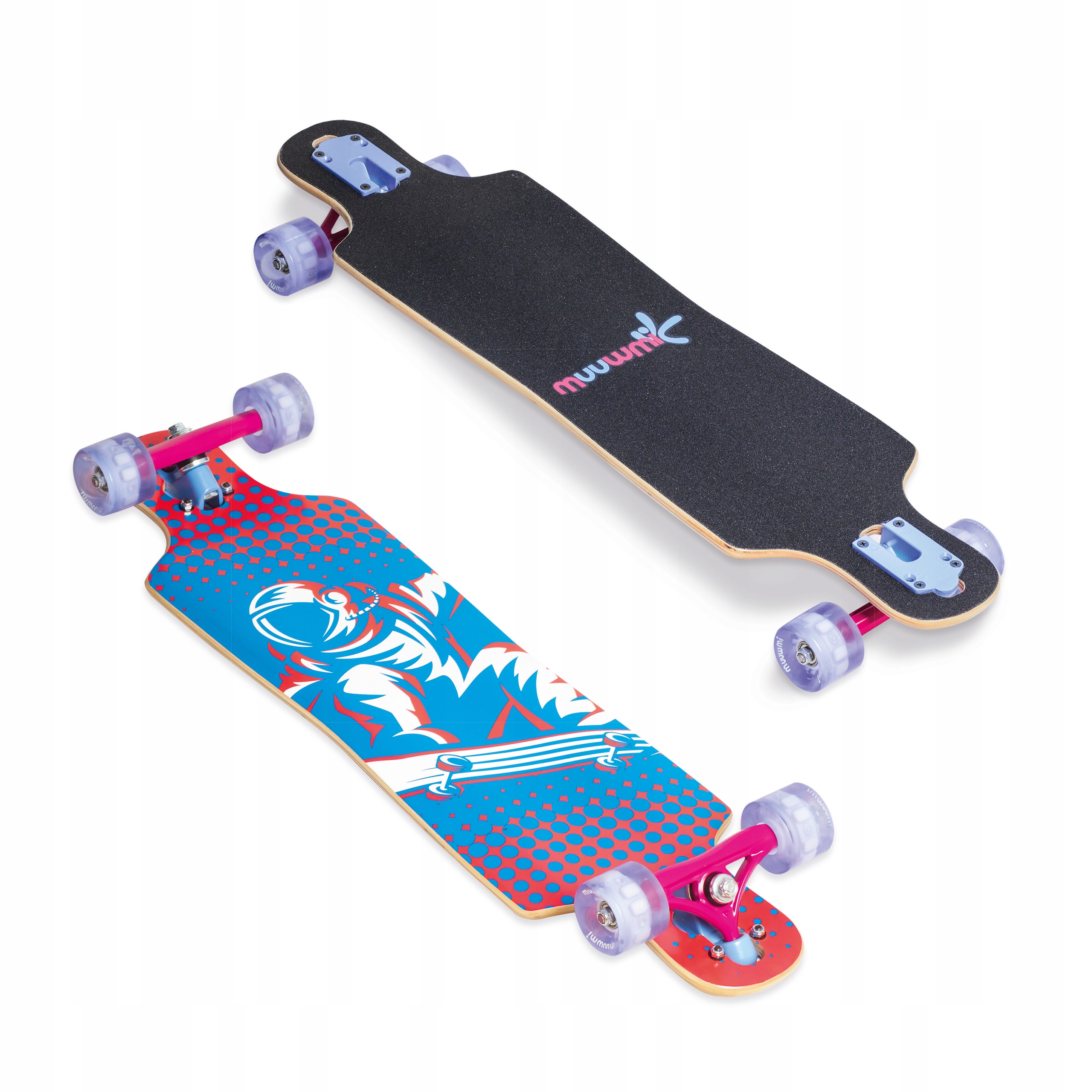 Muuwmi Longboard Compact Abec 7 Space, se svítícími kolečky