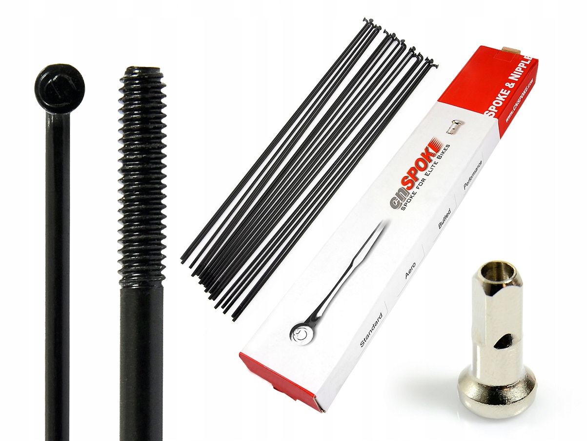 

18 szt. szprych CnSpoke STD14, czarne + nyple