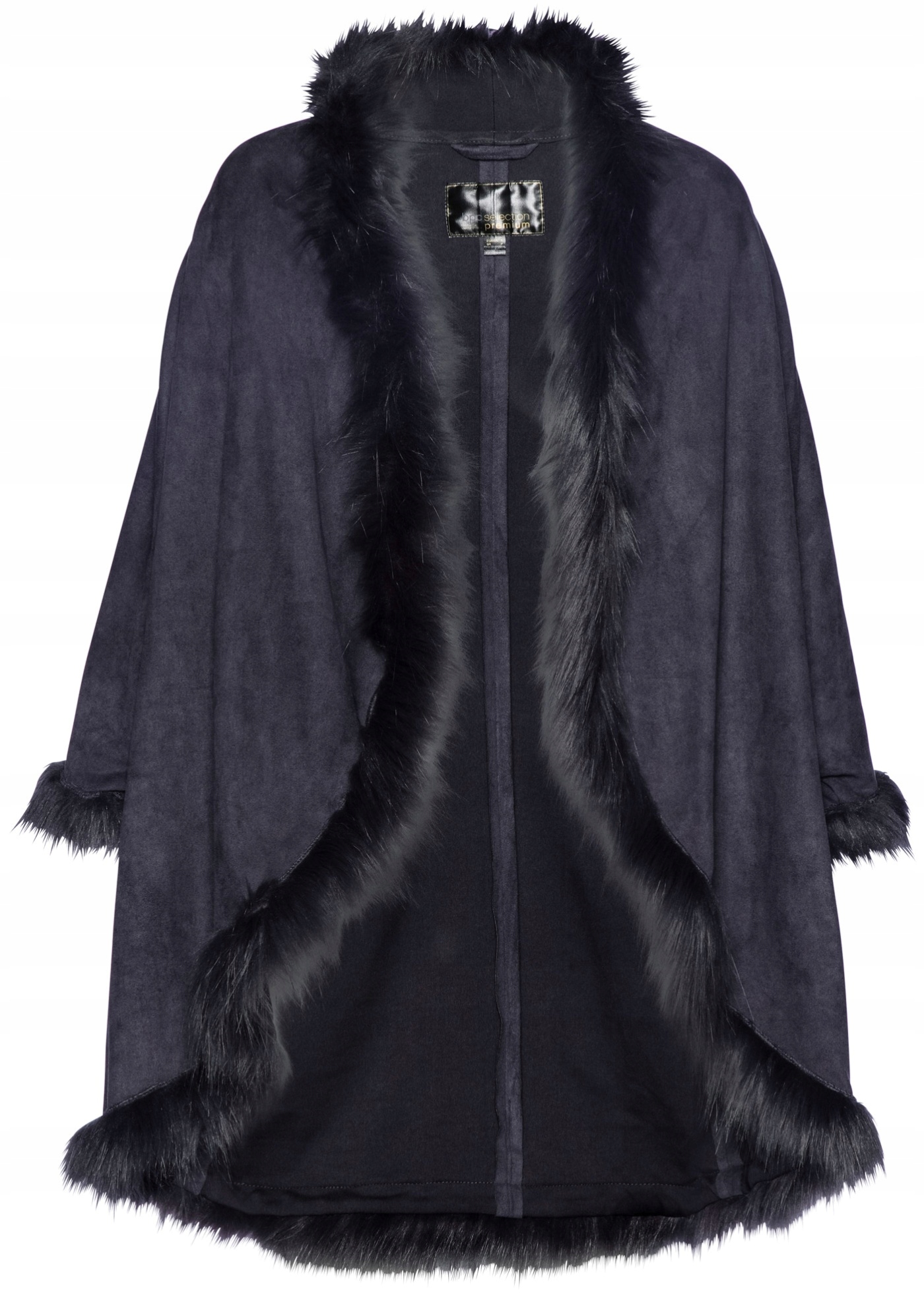 Z2114 PONCZO W OPTYCE ZAMSZU SZARE PREMIUM 956719 R.S