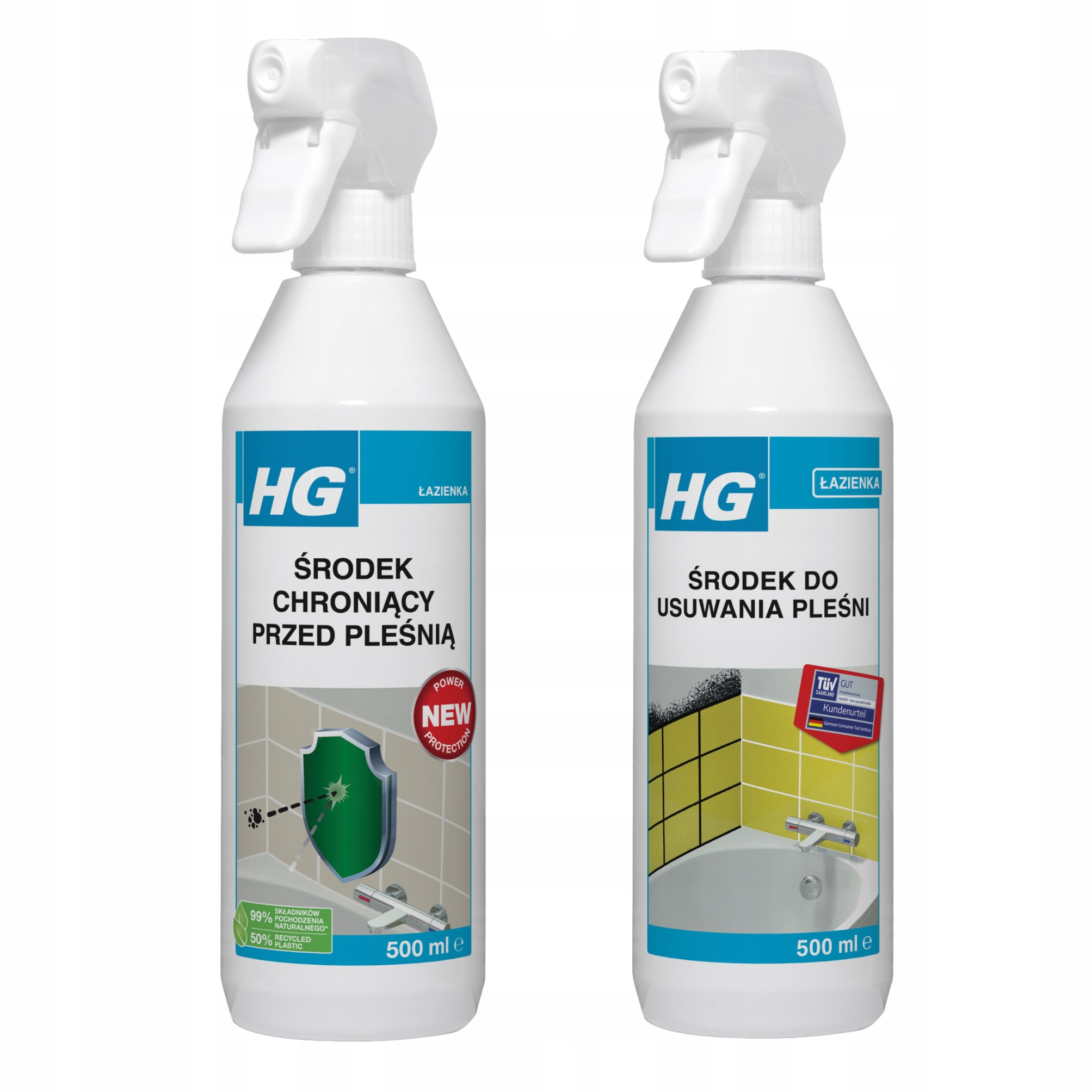 Hg zestaw środek do usuwania pleśni środek do ochrony przed pleśnią 2x500ml