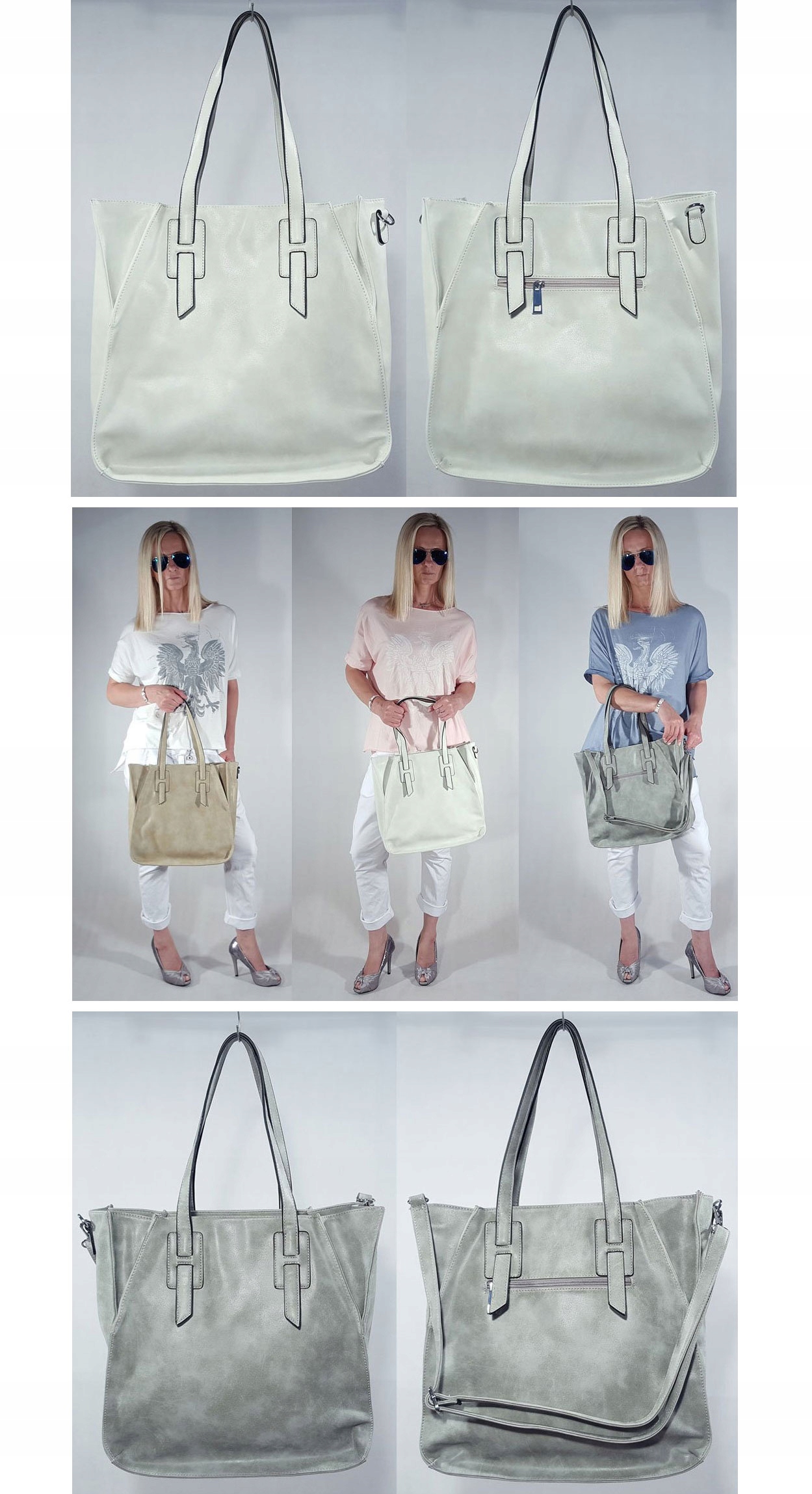 TOREBKA CELINA TORBA TRAPEZ DŁUGIE RĄCZKI PHANTOM Szerokość produktu 46 cm