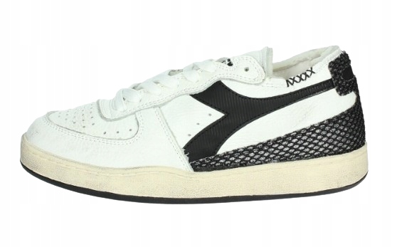 Diadora Bílé Sportovní Boty Z Přírodní Kůže S Černými Detaily 41 3CI