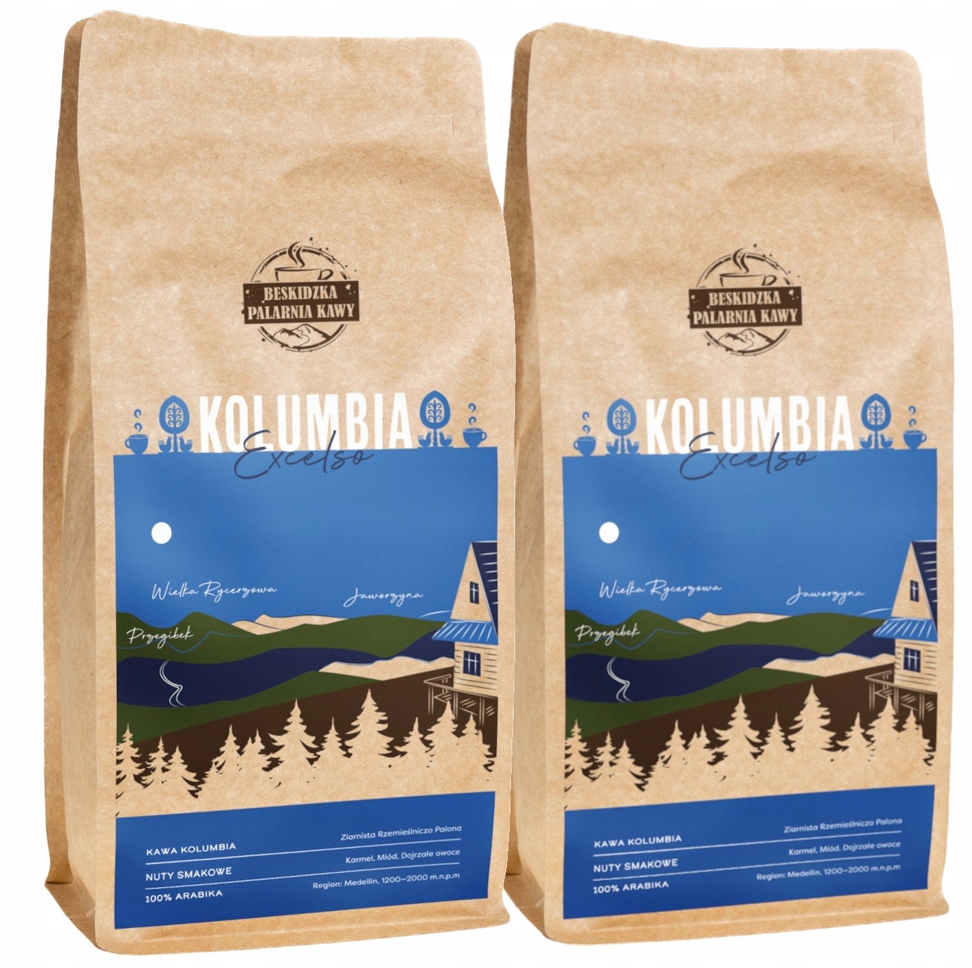Levně Čerstvě Pražená Mletá Káva Kolumbie Excelso 2x 1KG 100% Arabica Speciality