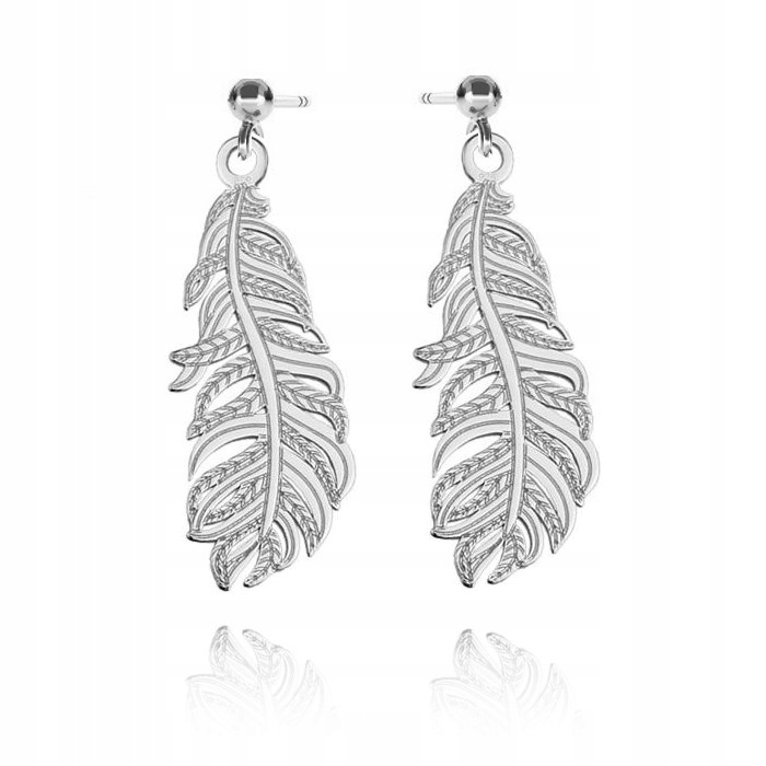 

Śliczne Srebrne Kolczyki Piórko Piórka srebro 925