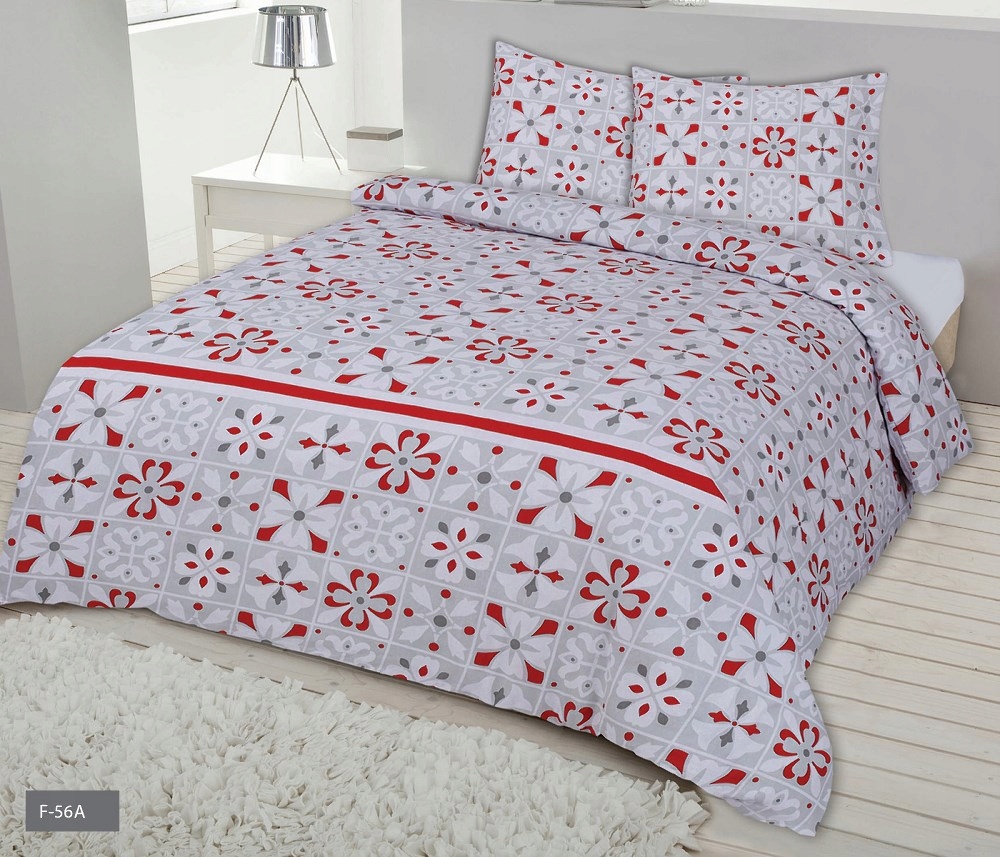 

Pościel flanelowa 160x200 F-56A kafelki szary