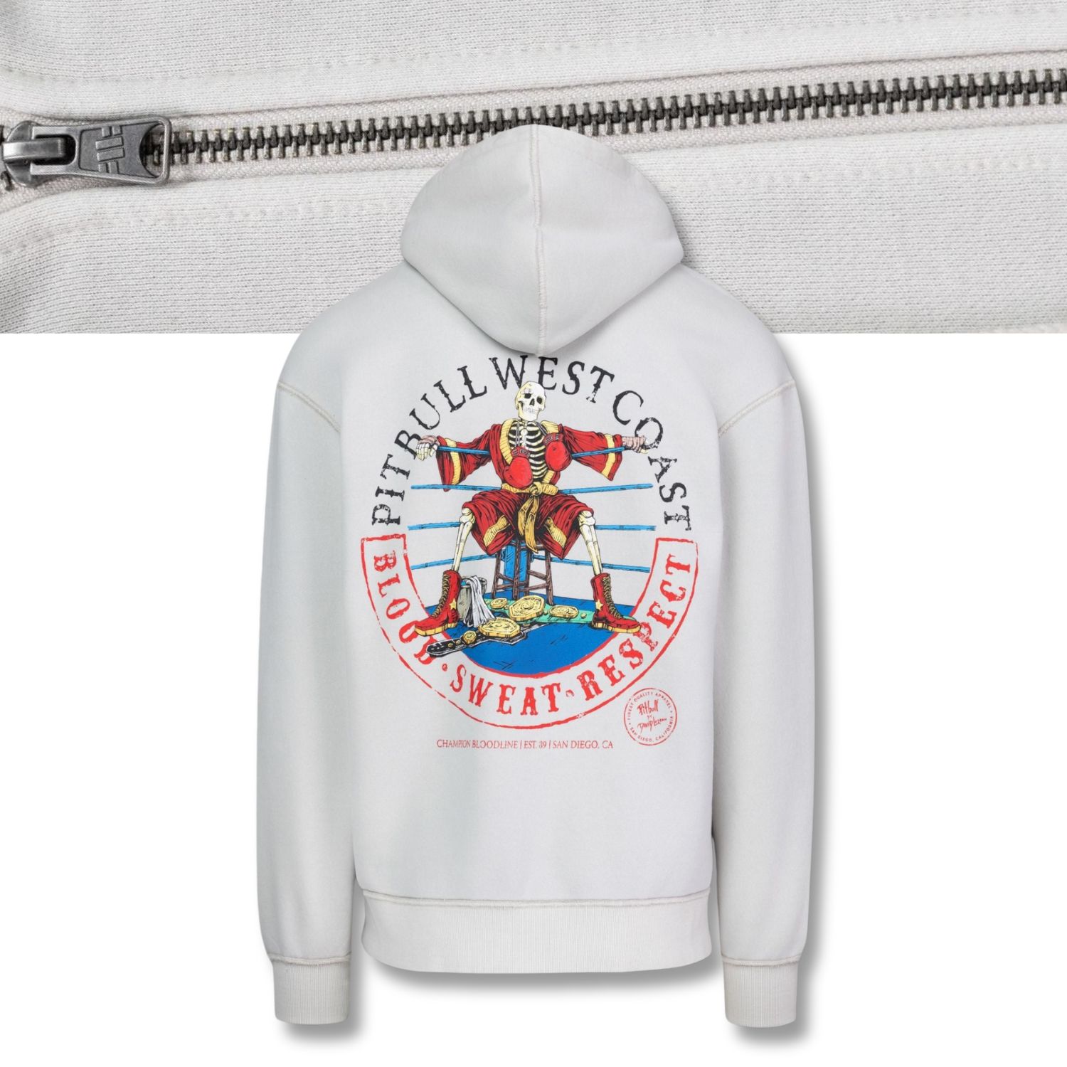 Pánská Rozepínací Mikina s kapucí Pitbull Washed Champion Bloodline