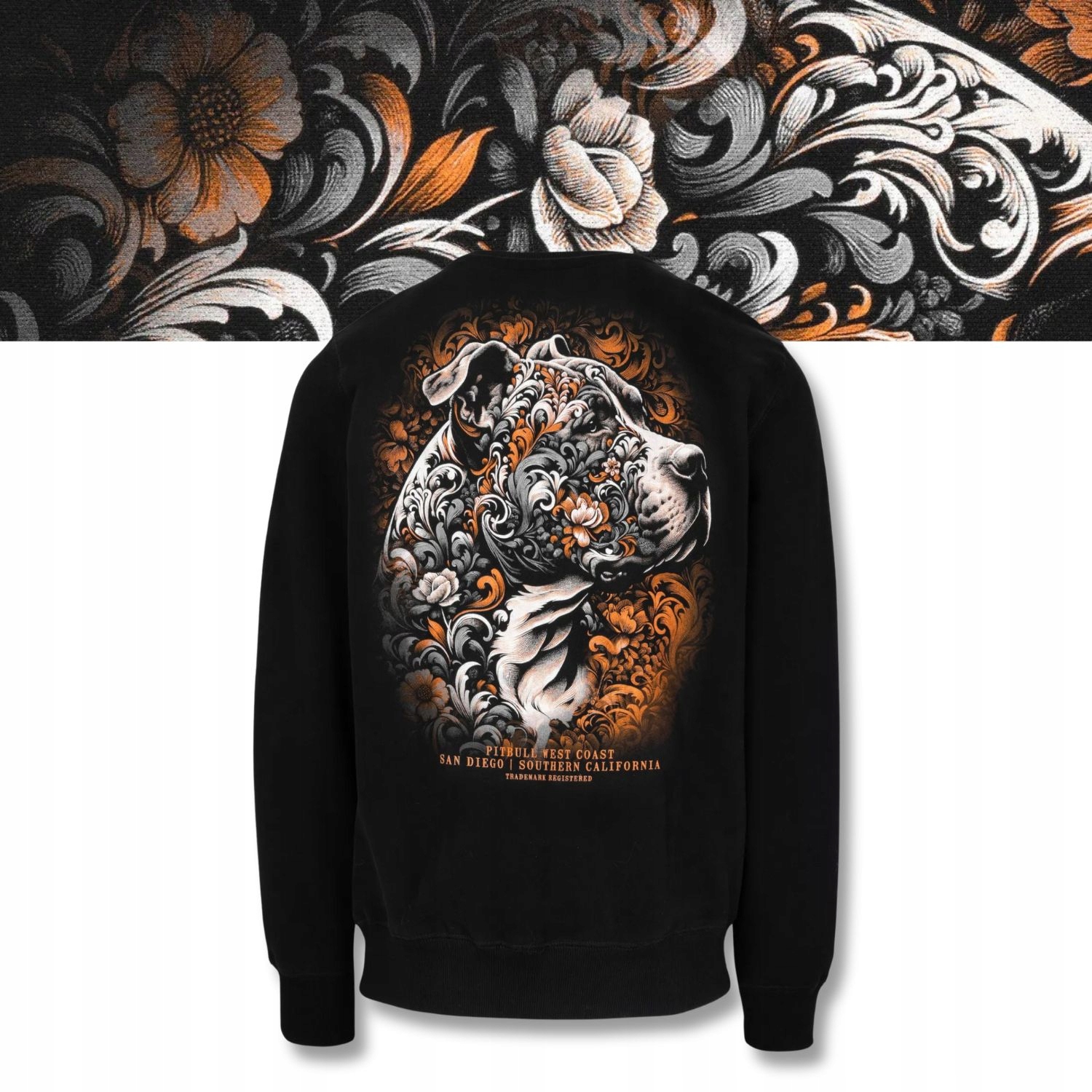 Pánská Mikina Pitbull Tattoo Velké potisky Pravidelná Teplá bez kapuce