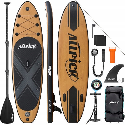 Allpick Deska Sup 320x80x15 cm Wood Grain akcesoria, pompka, plecak