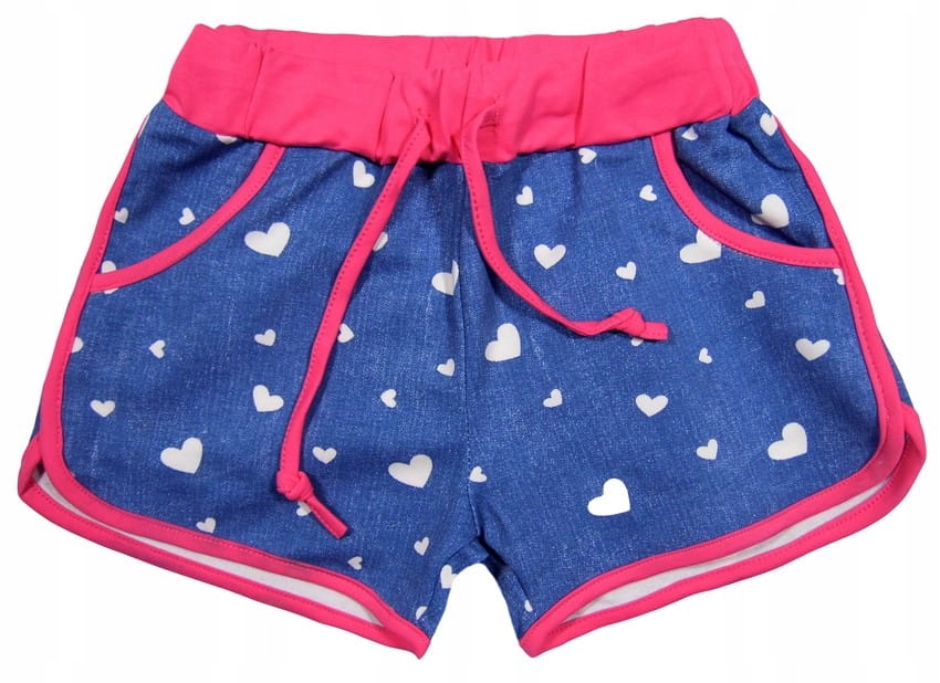 

krótkie spodenki jak jeans 465A serduszka 12Y dark