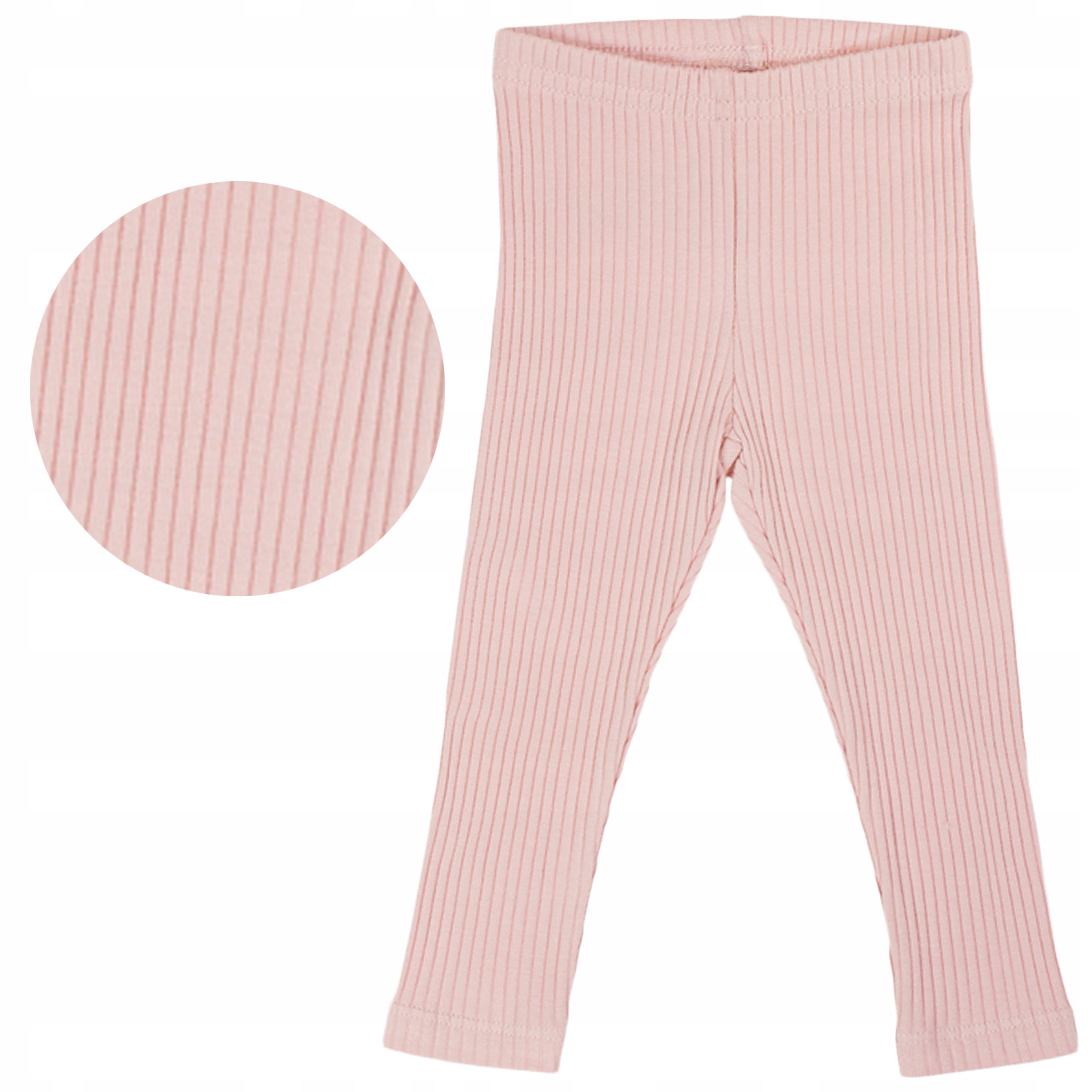 

Legginsy Bawełniane Prążek slim pudrowy róż 122