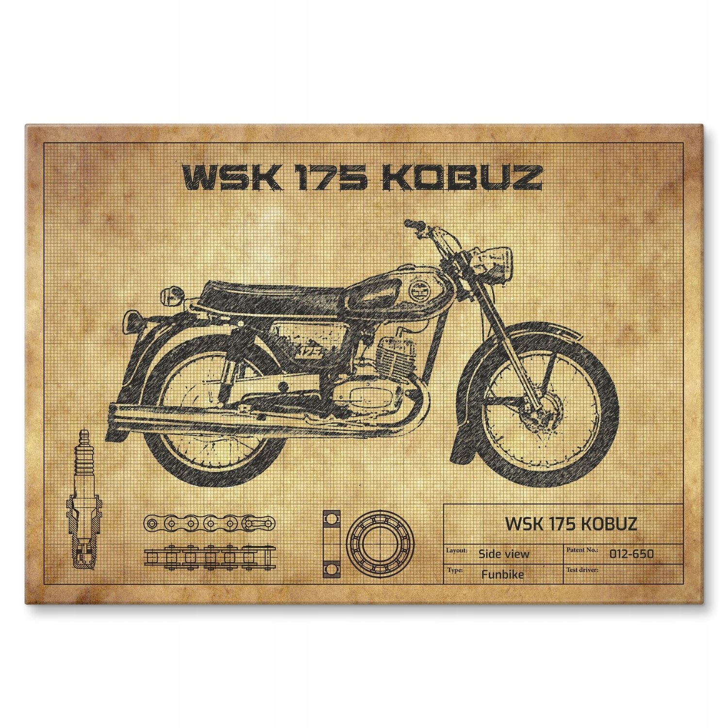 Kovový plakát Wsk 175 Kobuz Dárek 42 x 59 cm