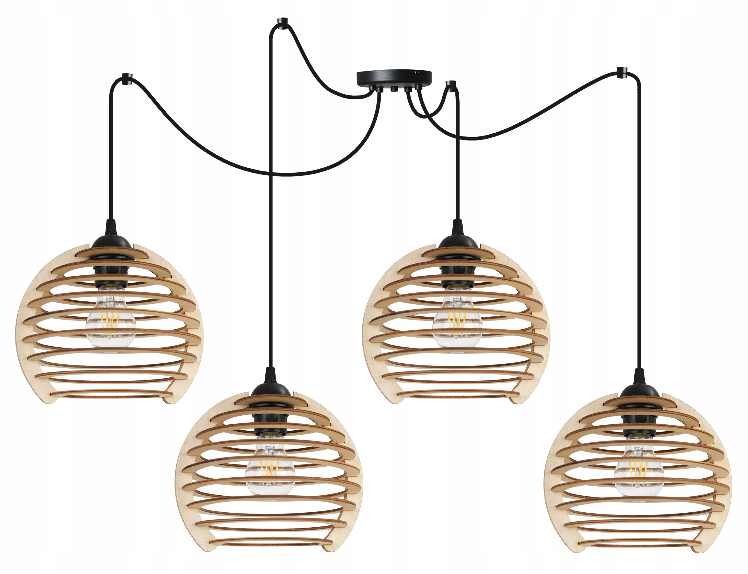 Závesná Lampa Stropný Luster Pavúk Drevo Moderná Boho Do Jedálne