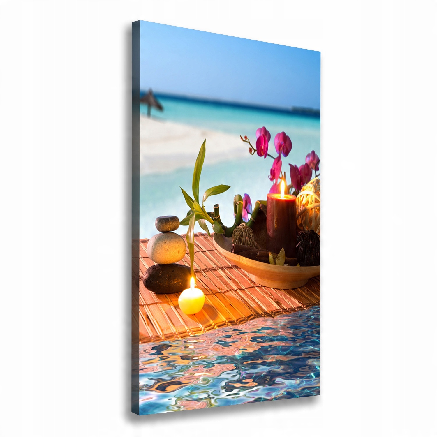 

Foto obraz na płótnie Orchidea i bambus 60x120 cm
