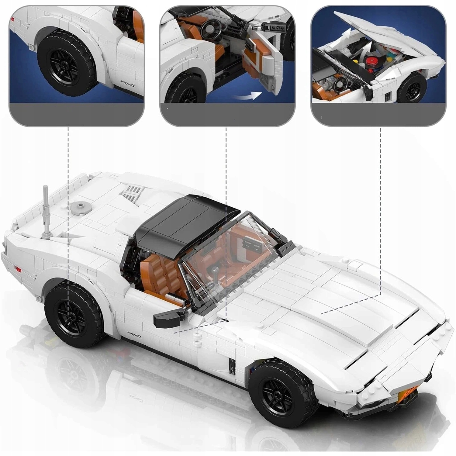 Klocki C3 Corvette Auto Sportowe Model Samochodu 1347el Kolekcjonerskie