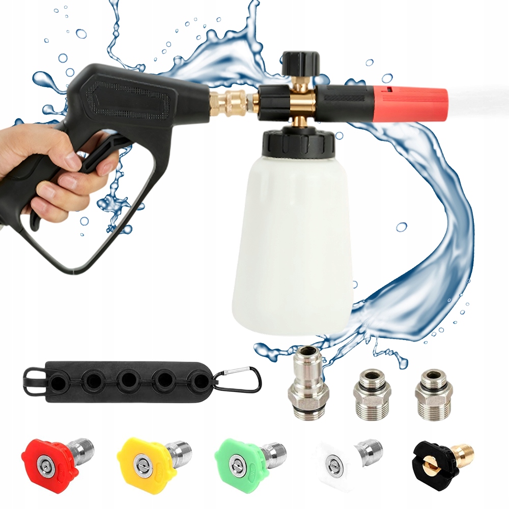 Rozprašovač Pěny Pistole Pro Tlakovou Myčku 1 L 4000 Psi 5 Trysek