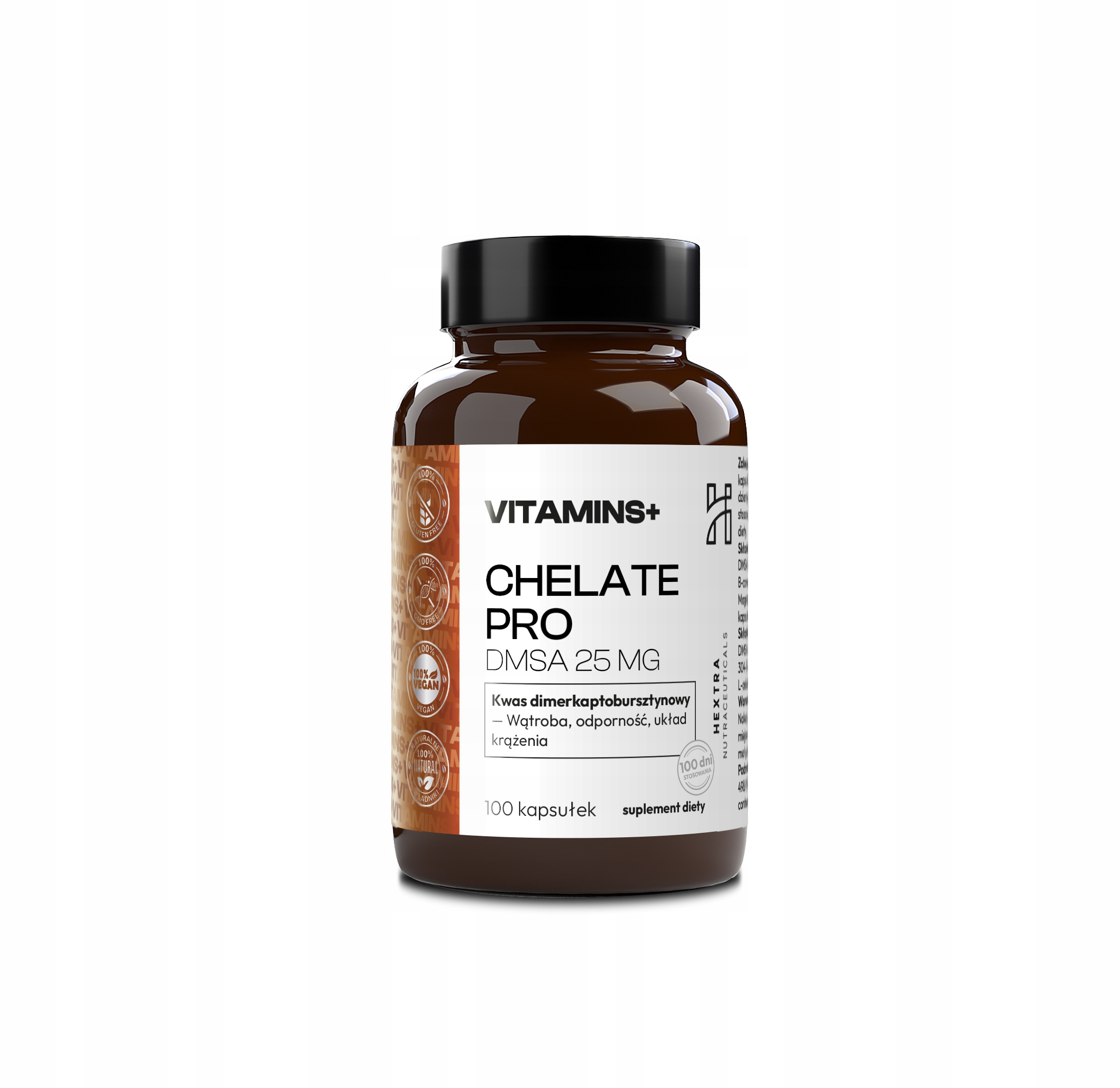 Dmsa 25 mg Chelate Pro 100 kaps. Suplement Diety protokół cutlera che