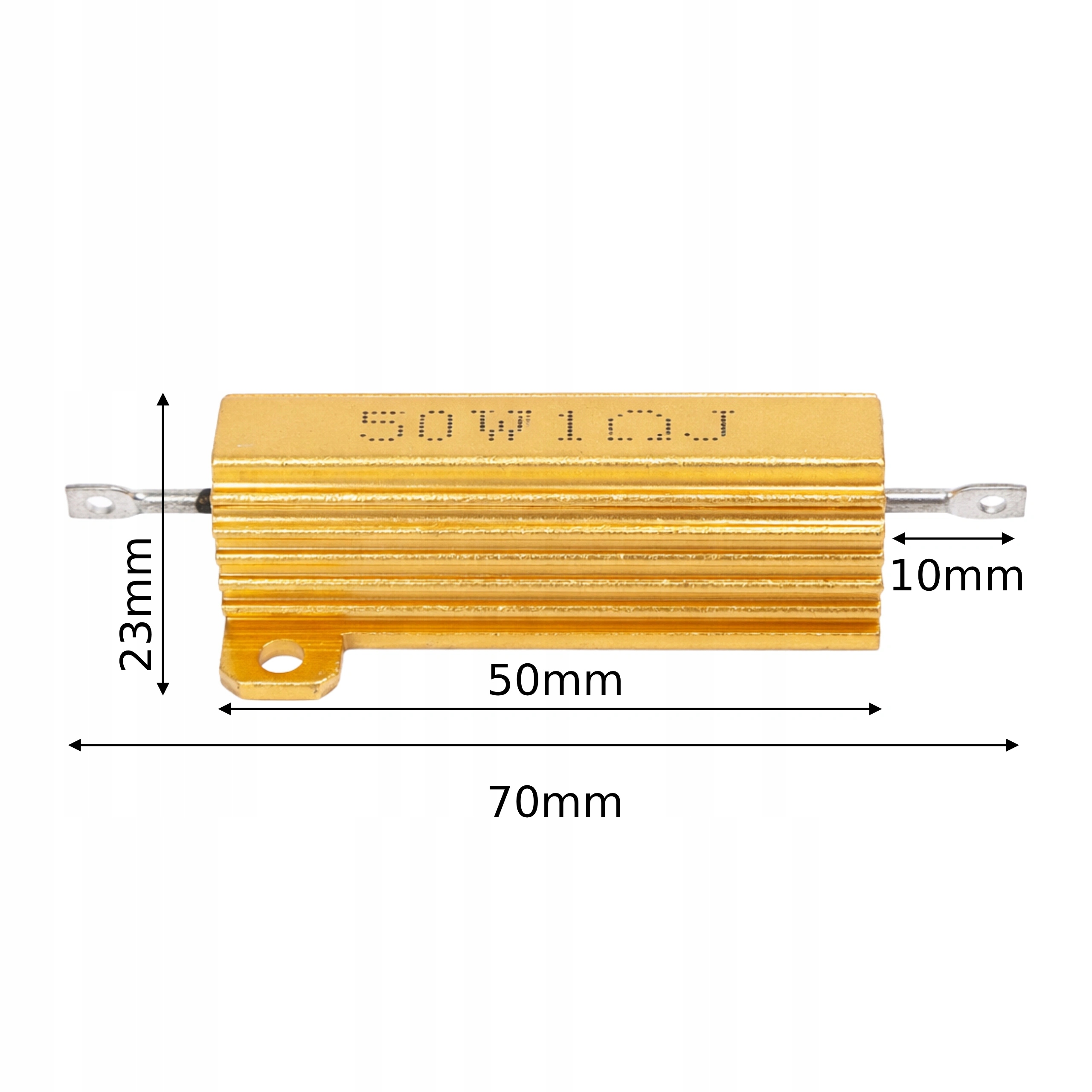 Rezystor 50W 1 Ohm w Aluminiowej Obudowie RX24 50W 1R do Elektroniki Symbol RX24 50W 1R