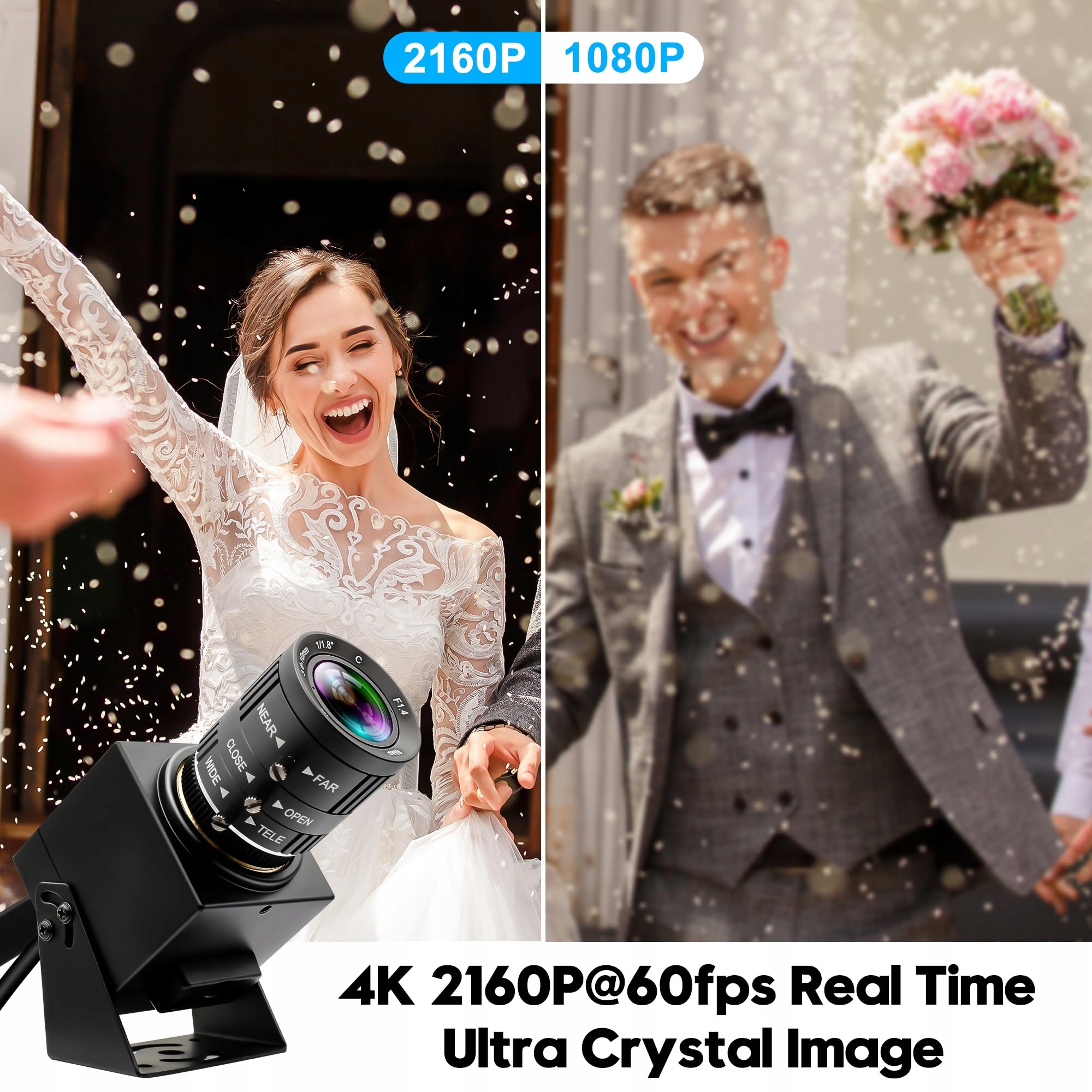 ELP Kamera 4K 60fps USB HDMI Zoom 3x Kamera Do Komputera TV Projektora — miniatura 8