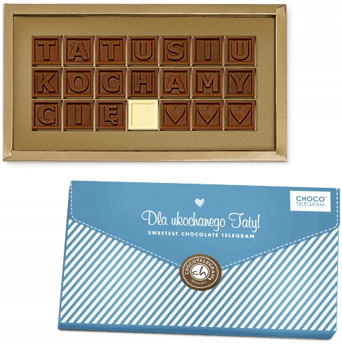 Czekoladowy telegram na Dzień Ojca dla taty Tatusiu kochamy Cię