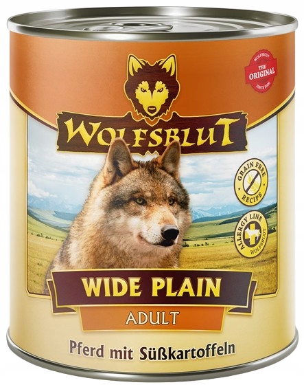Mokré krmivo pro psy Wolfsblut Wide Plain Adult koňské maso s příchutí slad