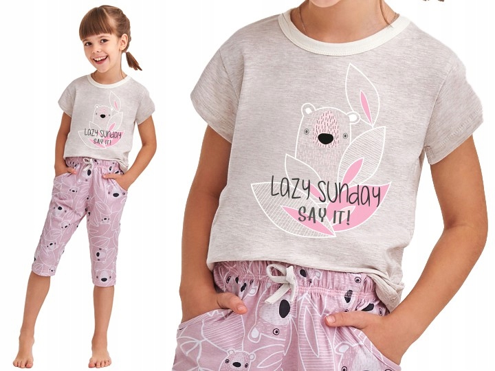 

Piżamka bawełniana Dla Dzieci Kieszonki Nadruk-128