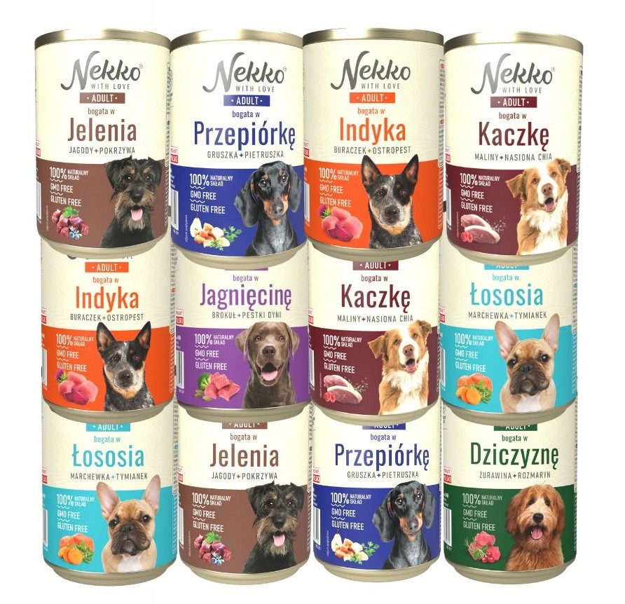 Nekko Adult vlhké krmivo pro psy MIX Chutí 12x400 g