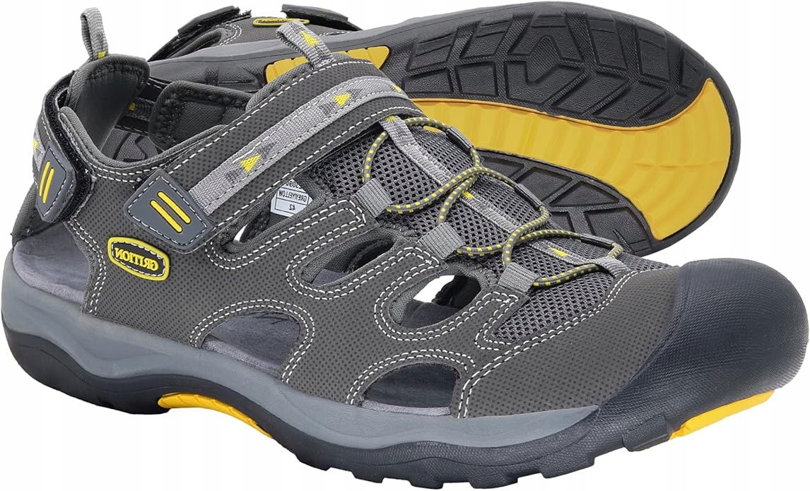 Grition Męskie sandały turystyczne sportowe trekingowe szaro żółte roz.41