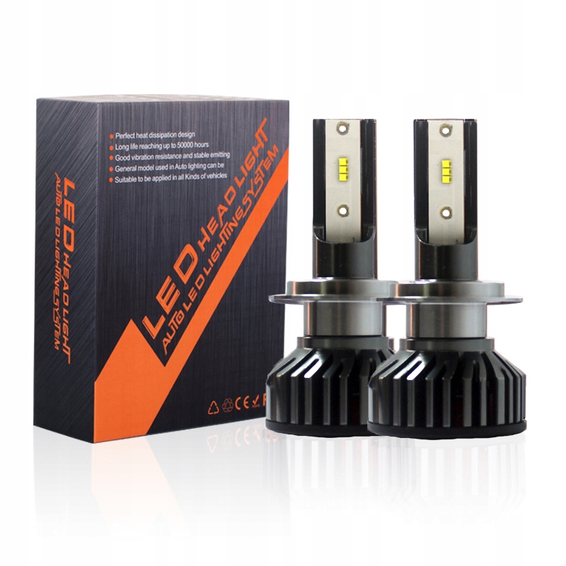 

Mini Żarówki Led H7 Mocne 20000LM Canbus 6000K